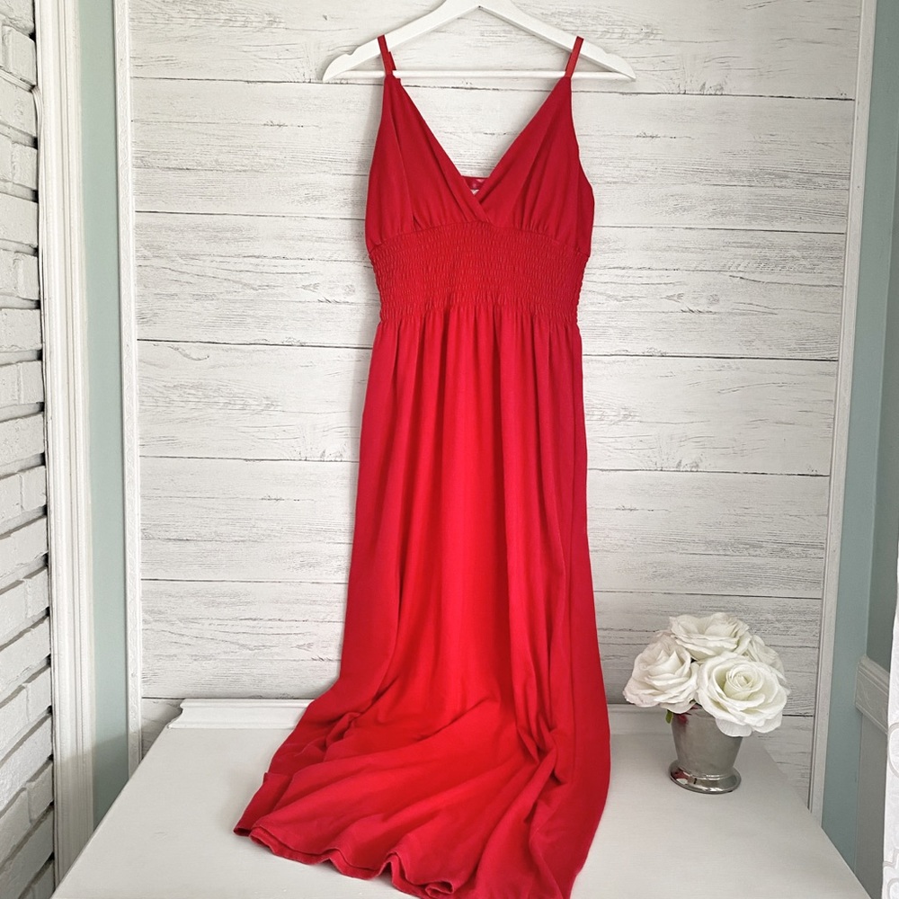 Maxi Red Spaghetti Strap Dress
